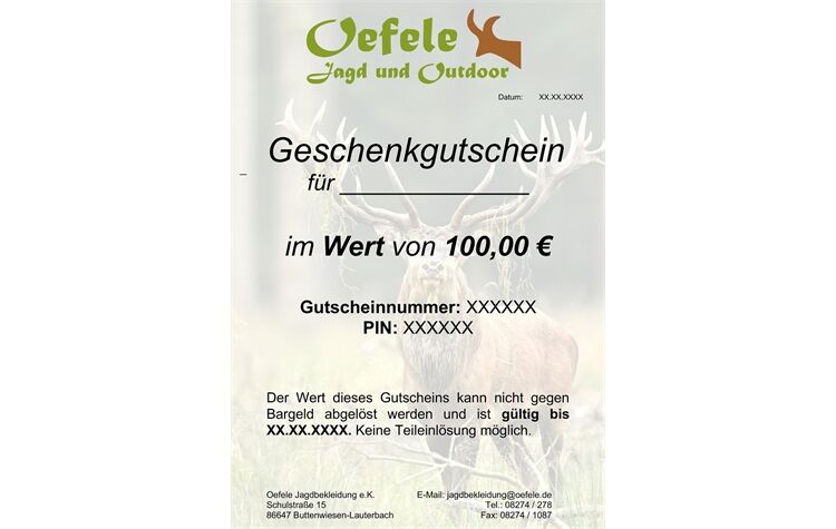 Oefele Geschenkgutschein "Waidmanns Heil" Geschenkideen Jagdlich