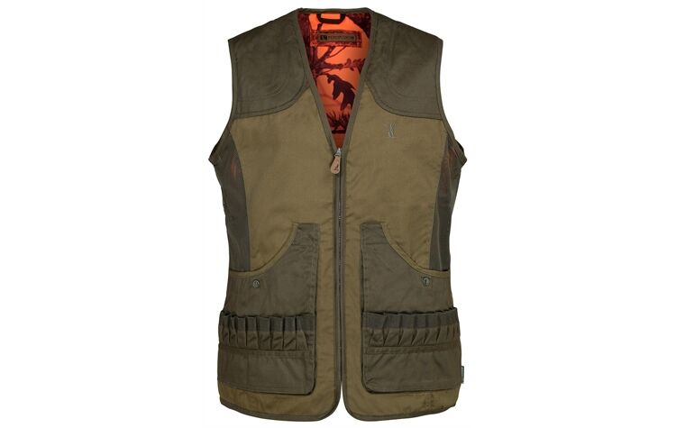 Percussion® Wende-Schießweste "Savanne" oliv 1269 ghostcamo blaze Jagdweste Herren oliv/signalorange