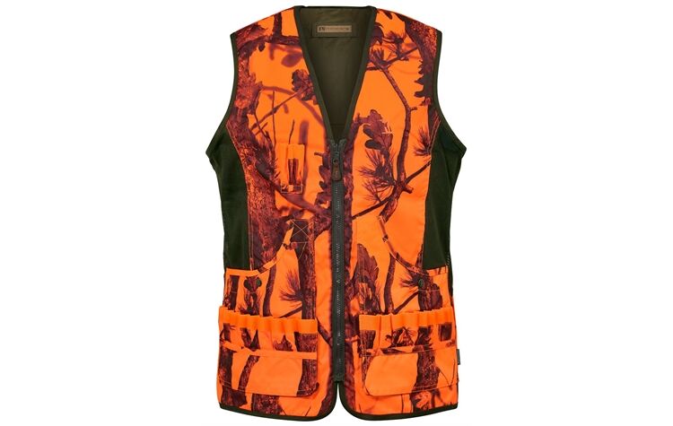 Percussion® Wende-Schießweste "Savanne" oliv 1269 ghostcamo blaze Jagdweste Herren oliv/signalorange